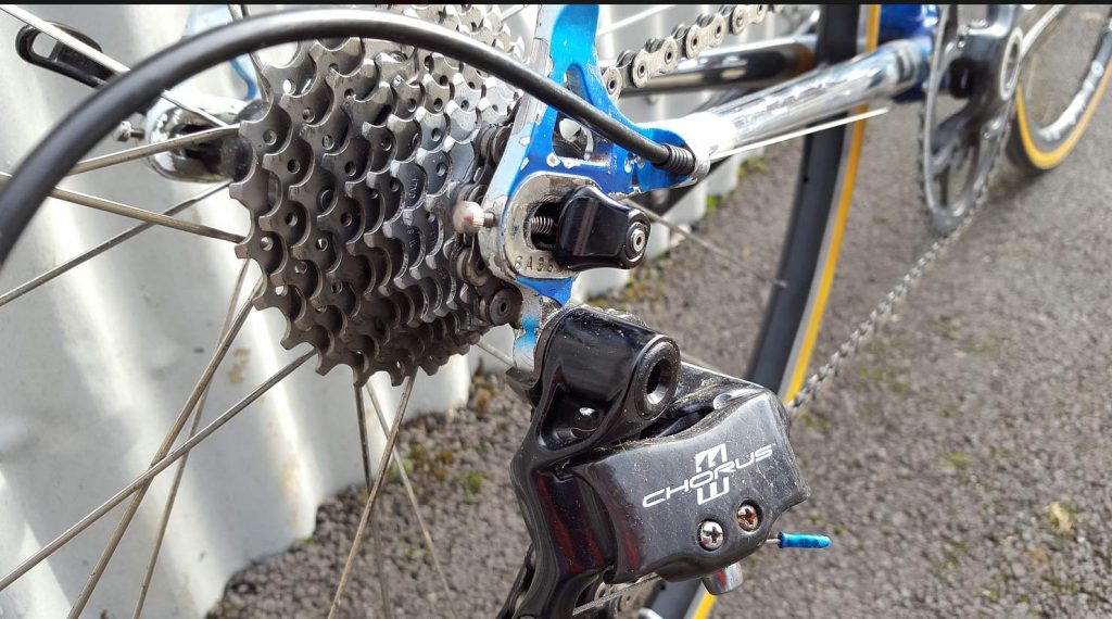 Campagnolo Chrous and Super Record parts fitted to the Colnago Tecnos